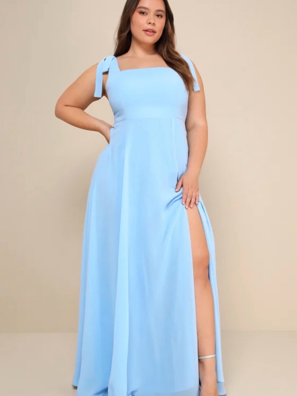 Lulus Light Blue Tie-Shoulder Maxi Dress - Women